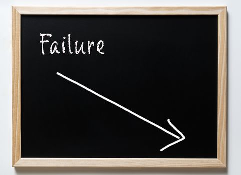 a blackboard with written  the word failure