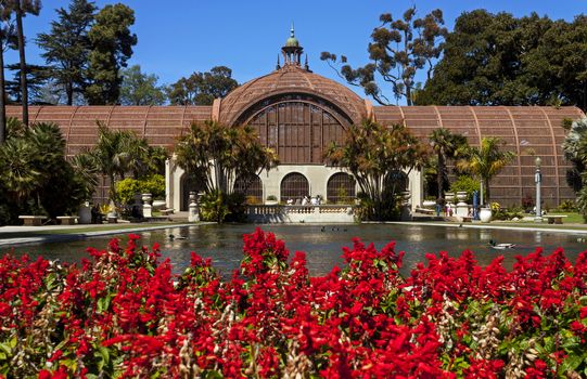 SAN  DIEGO, CA - APRIL 04,2014:Old botanical greenhouse at Balboa Park, San Diego,California,America on April 04,2014.