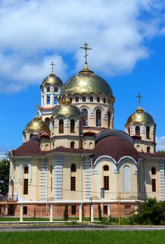 Church of Mary Magdalene in entry Nalchik city,Kabardino-Balkaria,Russia.