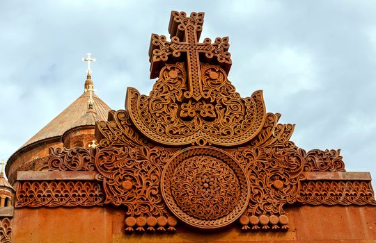 Saint Hovhannes church in Abovyan city,Armenia.Fragment.