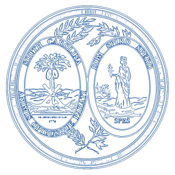 South Carolina State Seal over a white background