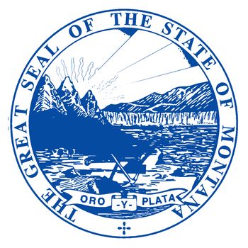 The state seal of Montana over a white background