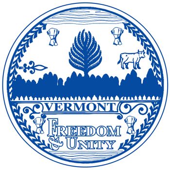 The seal of the state of Vermont over a white background