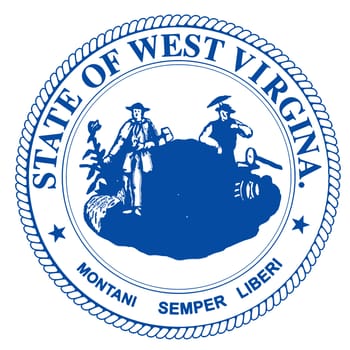 The state seal of West Virginia over a white background
