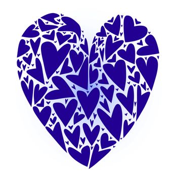 A large heart made up of several smaller hearts against a white background.