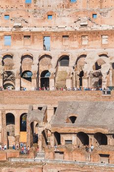 Interior view of the Colosseum in Rome, Italy