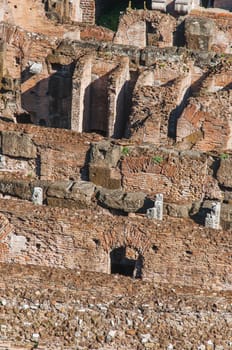Interior view of the Colosseum in Rome, Italy