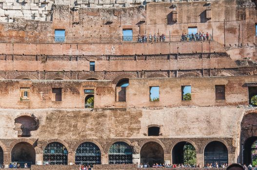 Interior view of the Colosseum in Rome, Italy