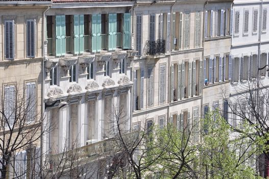 building facade in the city of Marseille, France