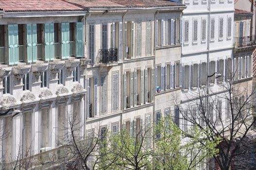 building facade in the city of Marseille, France