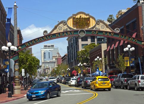 SAN DIEGO , CA - APRIL 27 :Historic heart of San Diego, California, on April 27, 2014. Historical district, features a bustling entertainment scene with bars and restaurants.