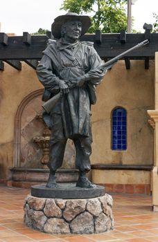 San Diego,CA - MAY 08,2014 : Statue of soldier at the Mormon Battalion in Old Town of San Diego,California,Usa on May 08,2014