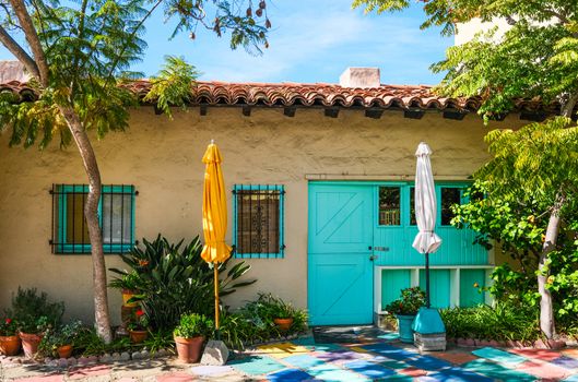 Umbrellas at Plaster Bungalow in San Diego