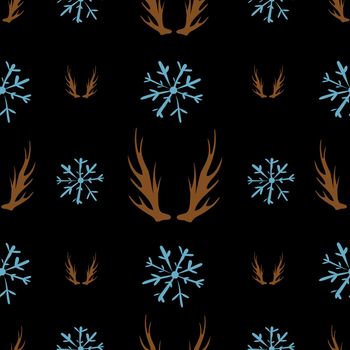 Stylish Scandinavian style pattern is dark. Magic decor for textiles or paper.