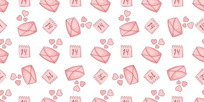 Seamless pattern for Valentine's day. Envelope with a heart. Love.