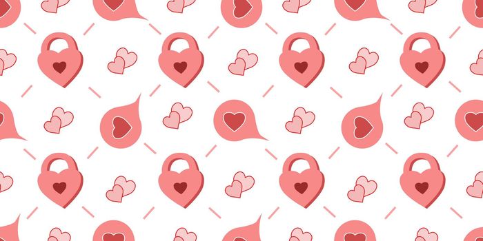 Seamless Pattern For Valentine's Day. The 14th of February. St. Valentine's Day. Heart.