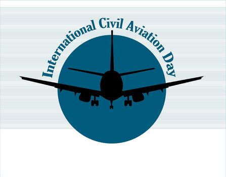 Airplane on a white background. Banner for International Civil Aviation Day.