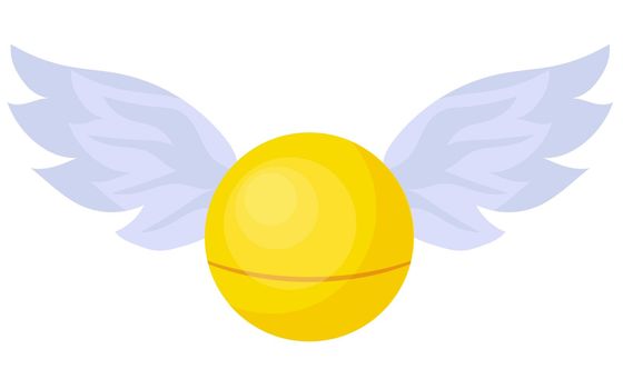 Magic Snitch. Quidditch Hogwarts School. A magical item. Ball with wings.