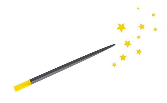 A magical item. Wizard's magic wand. illustration isolated on a white background.