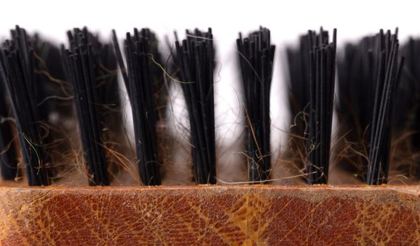 Old brush for dog or cat hair, used - Isolated on white