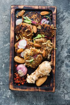 Diet menu,Jerusalem artichoke vegetable cutlets.Vegetable cutlets.Healthy nutrition.