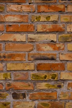 Old orange brick wall pattern. Brick background. Good wallpaper. Stock photo of old wall.