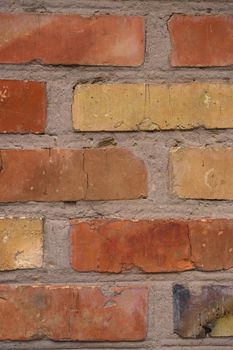 Old orange brick wall pattern. Brick background. Good wallpaper. Stock photo of old wall.