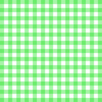 The pattern for a green gingham table cloth