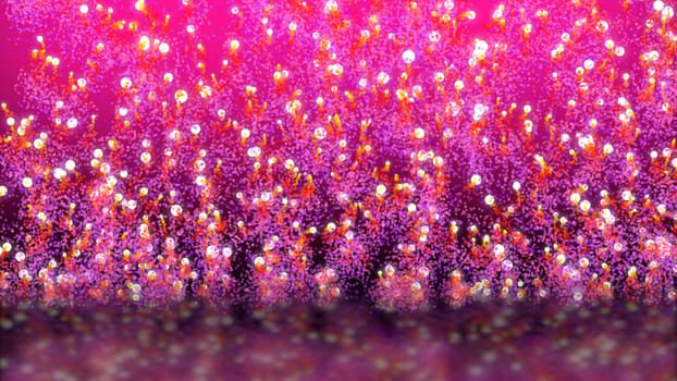 3D illustration, Small ball circle ball Free movement is raising and releasing particles to diffuse.