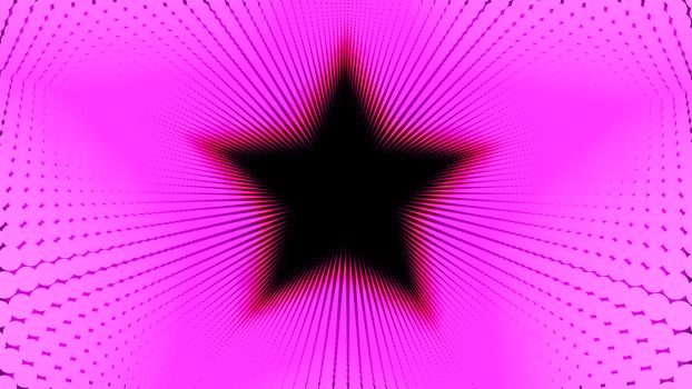 3d Illustration, Big pink dots lined up in lines It was put together until it was a star pipe