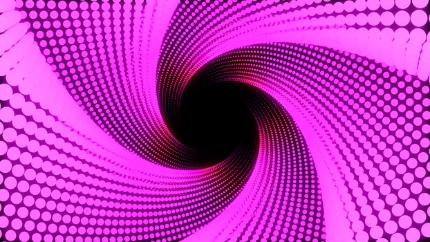 3d Illustration, Big pink dots lined up in lines It was put together until it was a star pipe and it is twist.