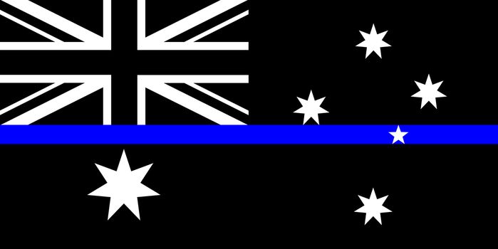 australia thin blue line black flag symbol