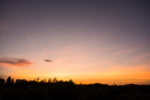 Sunset in the evening, colorful sky