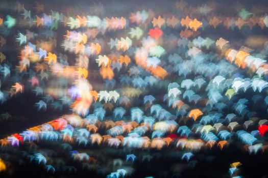 Abstract, Beautiful Bokeh landscape of city at night, Bokeh light and blur city sunset
