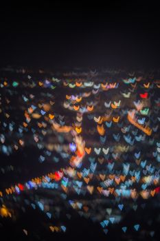 Abstract, Beautiful Bokeh landscape of city at night, Bokeh light and blur city sunset
