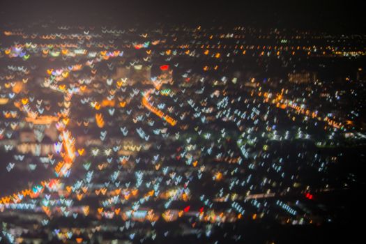 Abstract, Beautiful Bokeh landscape of city at night, Bokeh light and blur city sunset
