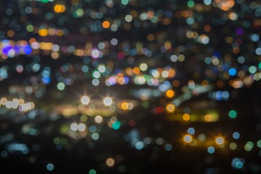 Abstract, Beautiful Bokeh landscape of city at night, Bokeh light and blur city sunset
