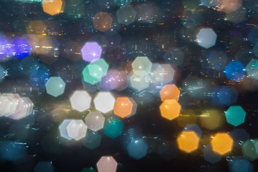 Abstract, Beautiful Bokeh landscape of city at night, Bokeh light and blur city sunset
