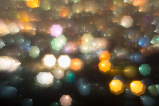 Abstract, Beautiful Bokeh landscape of city at night, Bokeh light and blur city sunset
