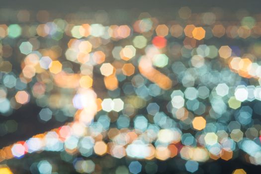 Abstract, Beautiful Bokeh landscape of city at night, Bokeh light and blur city sunset
