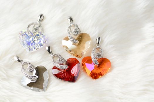 Crystal Heart Pendant, Truly in Love Heart Crystal Golden Shadow Pendant necklace