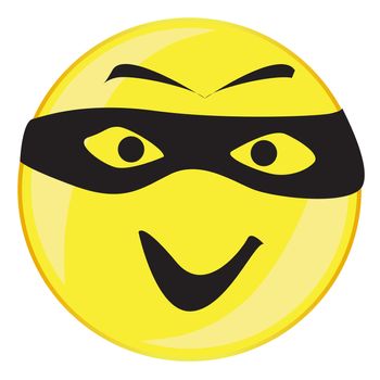 An robber smile face button isolated on a white background