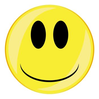 A glum smile face button isolated on a white background