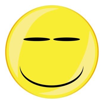 A smirk smile face button isolated on a white background