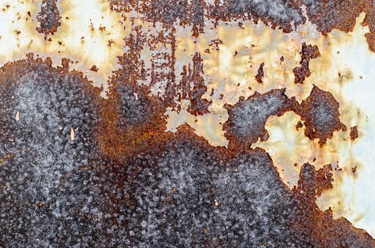 background texture pattern of old rusty iron wall close up