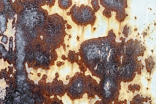 background texture pattern of old rusty iron wall close up