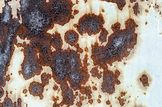 background texture pattern of old rusty iron wall close up