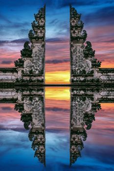 Temple gates at Lempuyang Luhur temple in Bali, Indonesia.