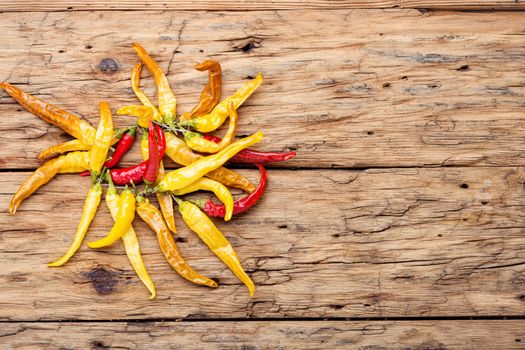 Cayenne pepper.Fresh red and yellow chili pepper