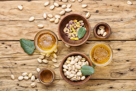 Pistachio nuts,healthy snacks.Salted pistachios for beer.Pistachio nuts in the bowl